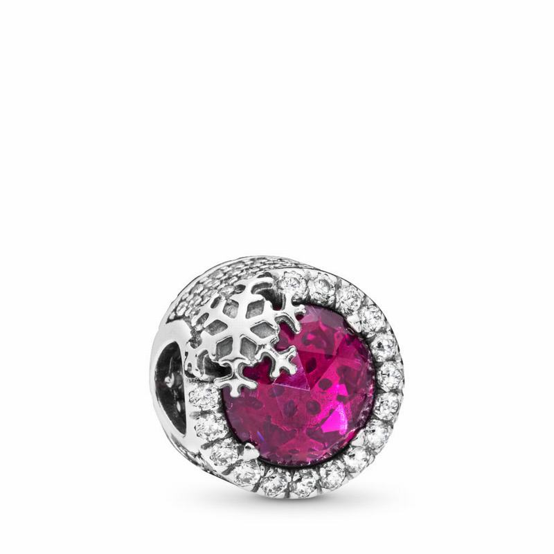 Pandora Dazzling Snowflake Charm - Sterling Silver/Red/Mixed Stones/Cubic Zirconia - Canada | WT6262